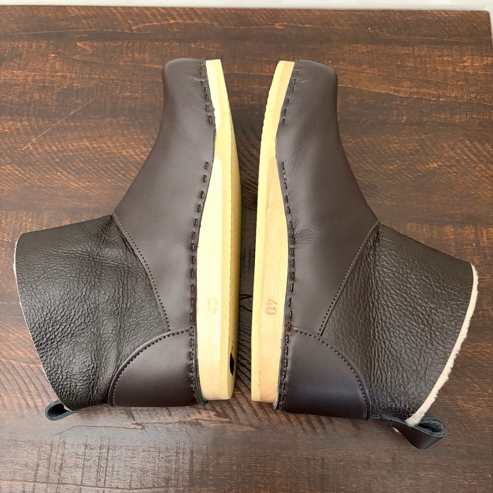 No. 6 Low Shearling Clog Boot Java Dark Brown - image 10